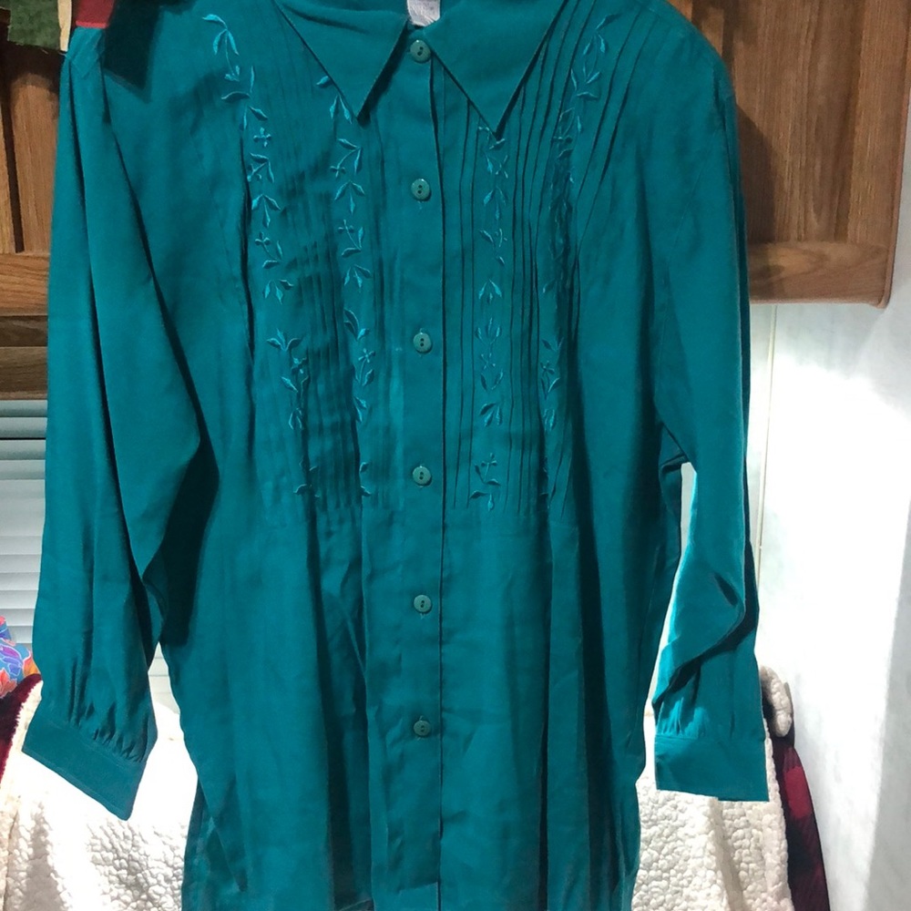 Club Z Tunic Button down Teal‎ 1X